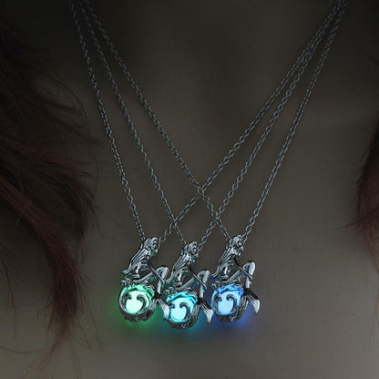 Magical Glow In The Dark Mermaid Necklace - Floral Fawna