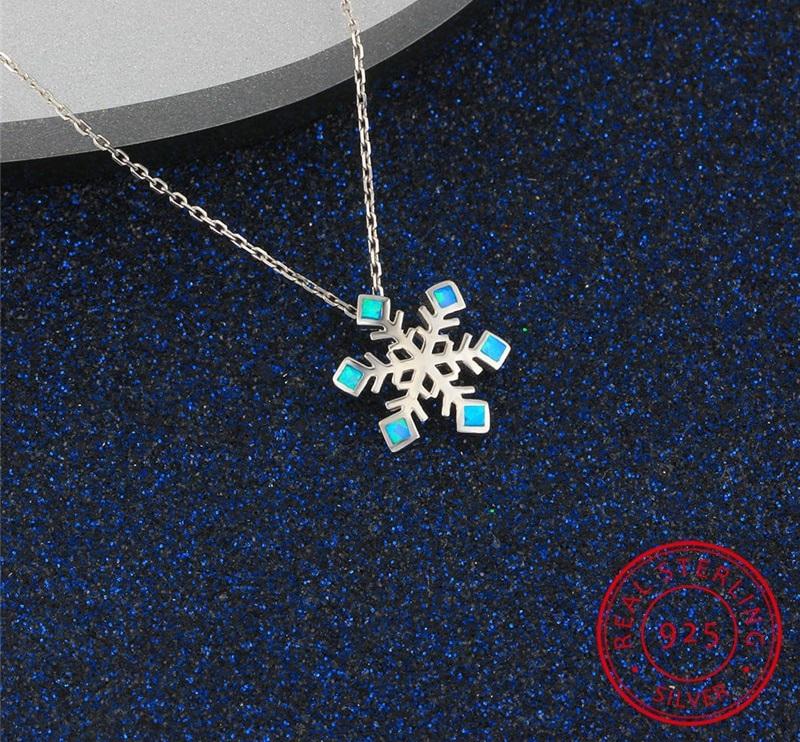 Sparkling Snowflake Opal Silver Necklace - Floral Fawna