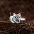 Kitty Cat Sterling Silver Ring - Floral Fawna
