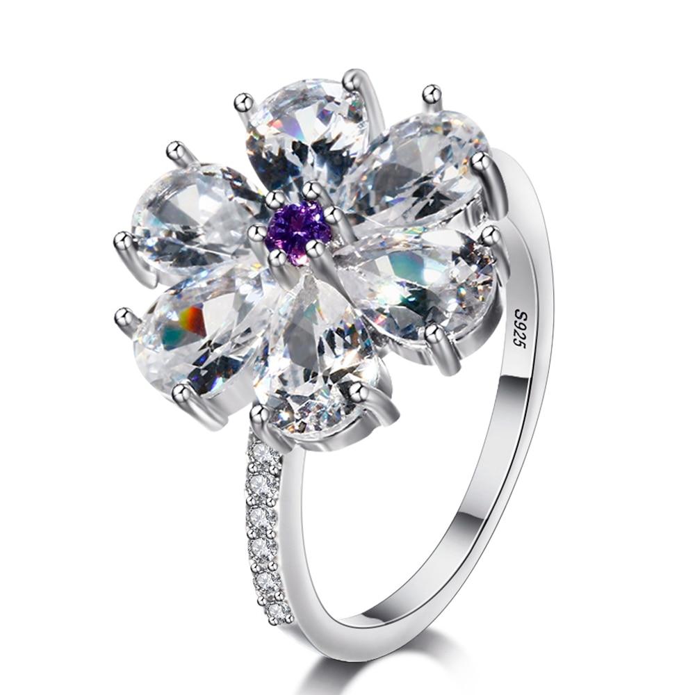 The Sparkling Flower Silver Ring - Floral Fawna