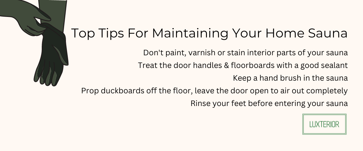 Top tips for maintaining your home sauna infographic