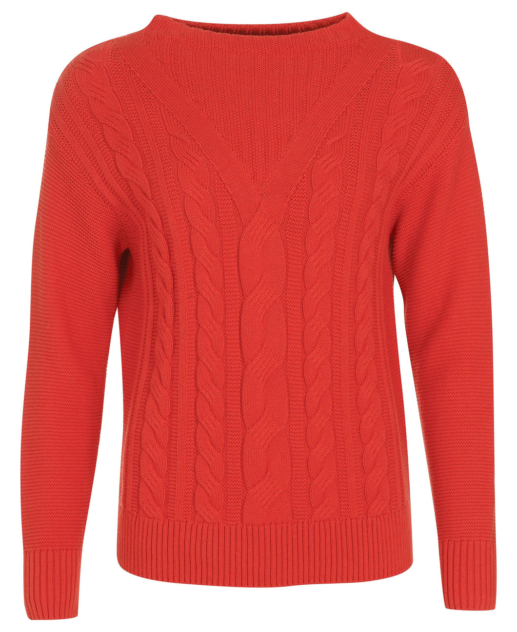 Barbour Foxton Knit in  Flame Red.