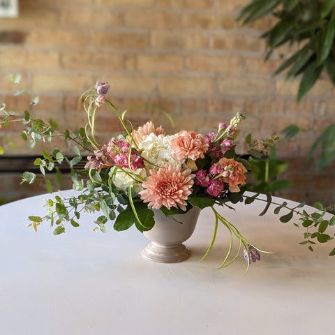 spring floral design workshop with rooted living in chicago