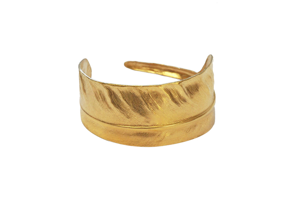 Grayson Gold Cuff Bracelet in White Crystal