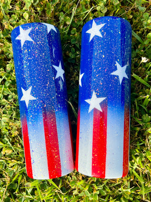 USA Flag Ombré Tumbler - Ashley's Crafty Creations, LLC