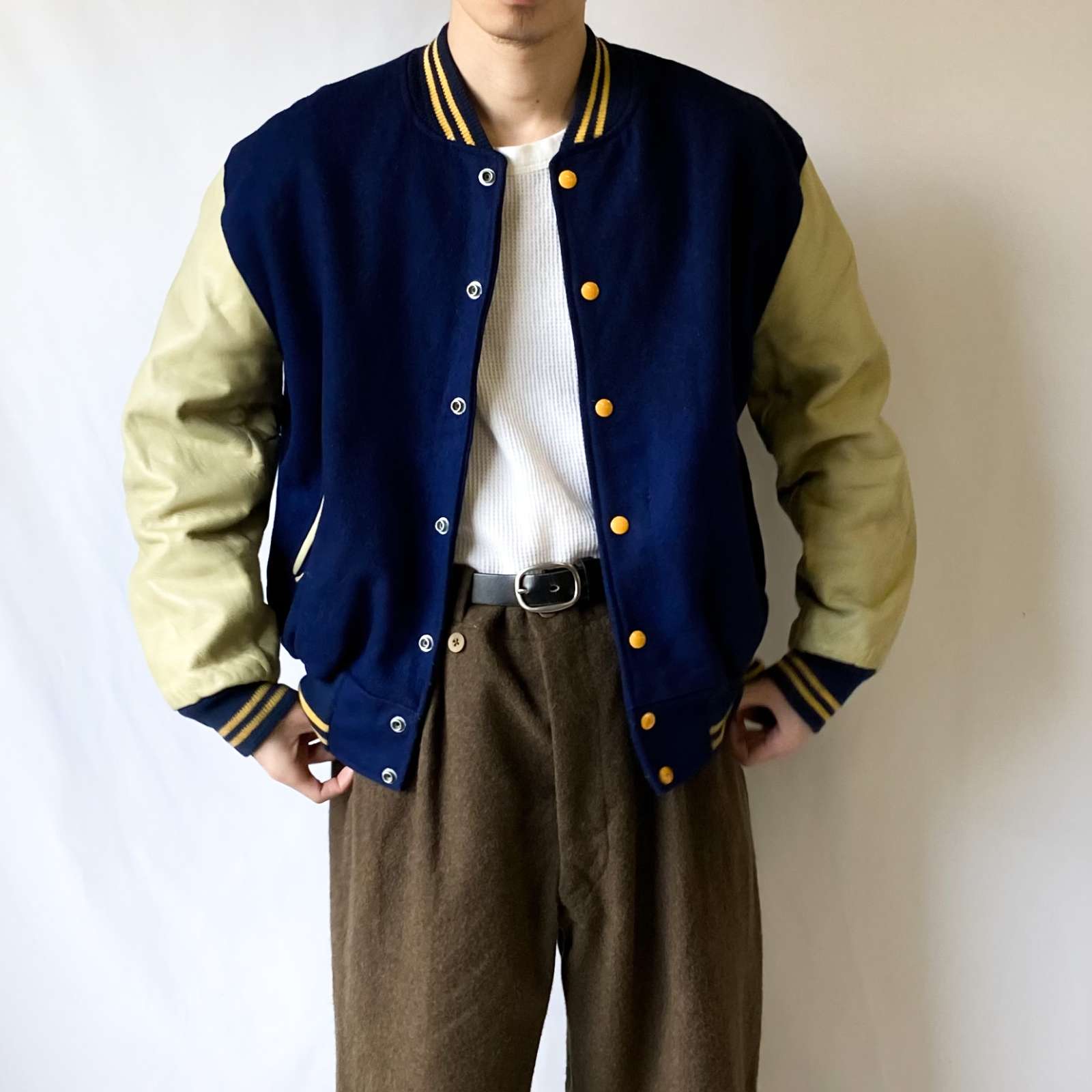 古着 70's～ TIMBERLINE ウール×レザー スタジャン – Gleeful Web Store