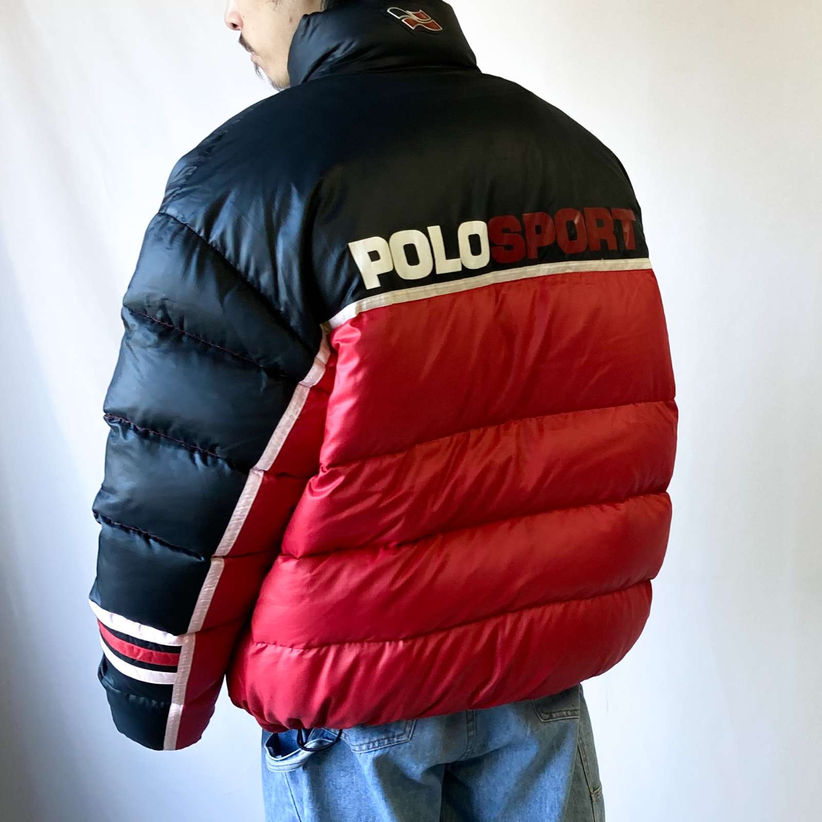 90s POLO SPORT リバーシブル バックロゴ ダウンジャケット-