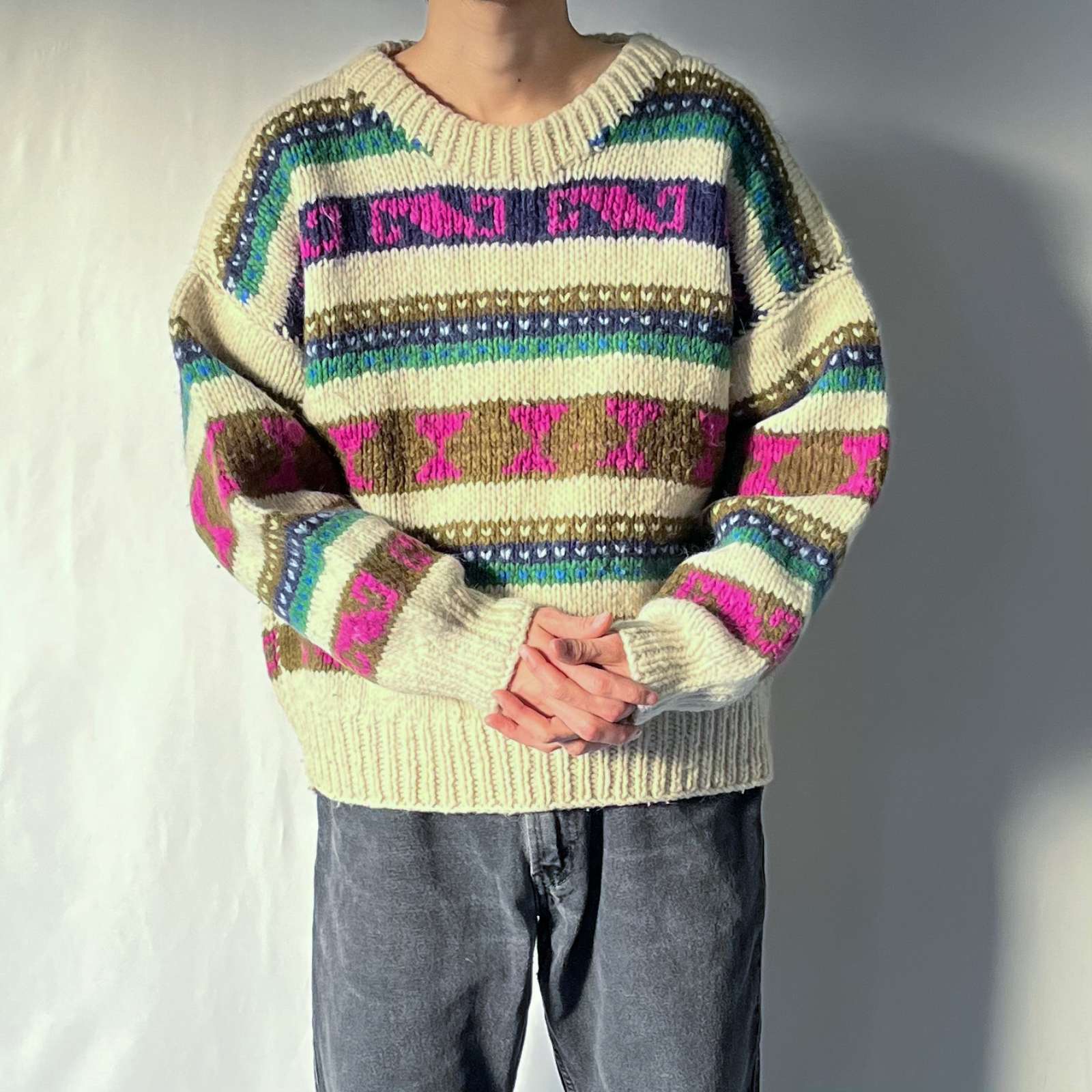 80's エクアドルニット Ecuador knit-connectedremag.com