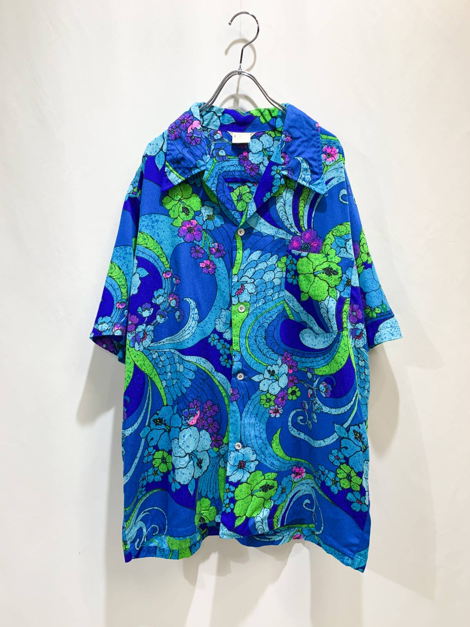 アロハシャツ Malihini vintage Hawaiian フラガール 花-