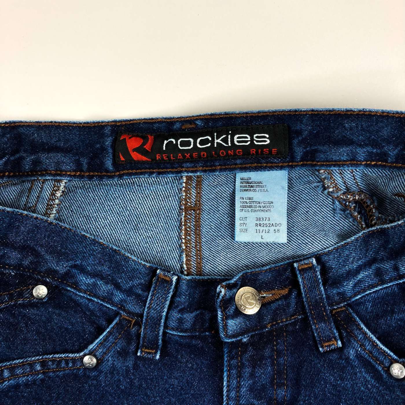 Rockies ロッキーズ スタッズ デニムパンツ インディゴブルー