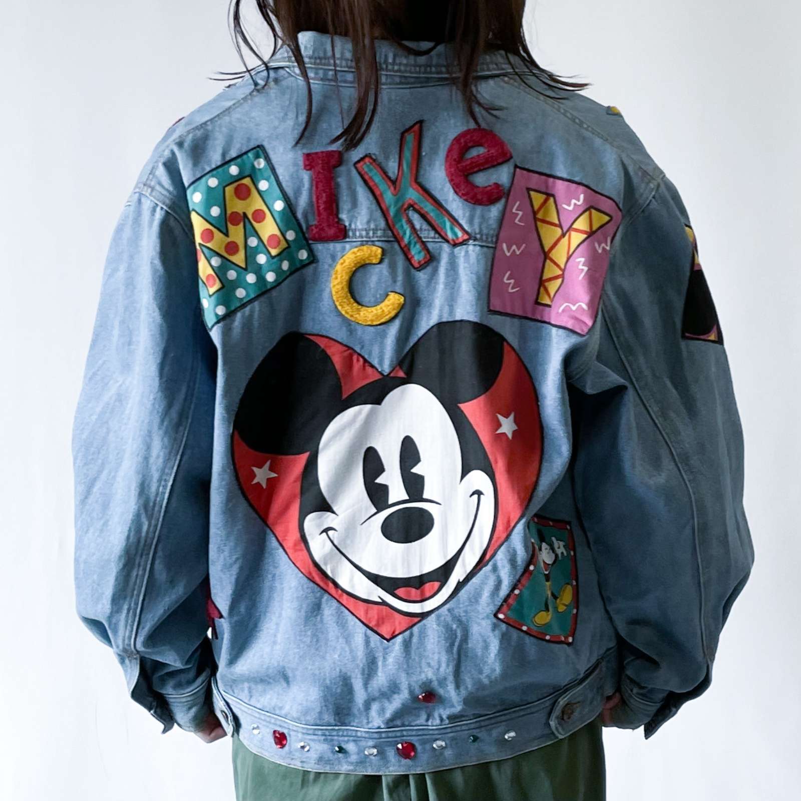 古着 90's〜 MICKEY&CO ワッペン シンイル加工 バックプリント