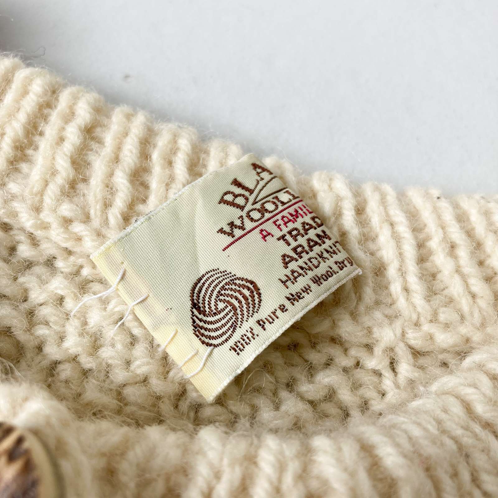 超美品❗️アイルランド製ピュアニューウール100%認定マークハンドニットセーター