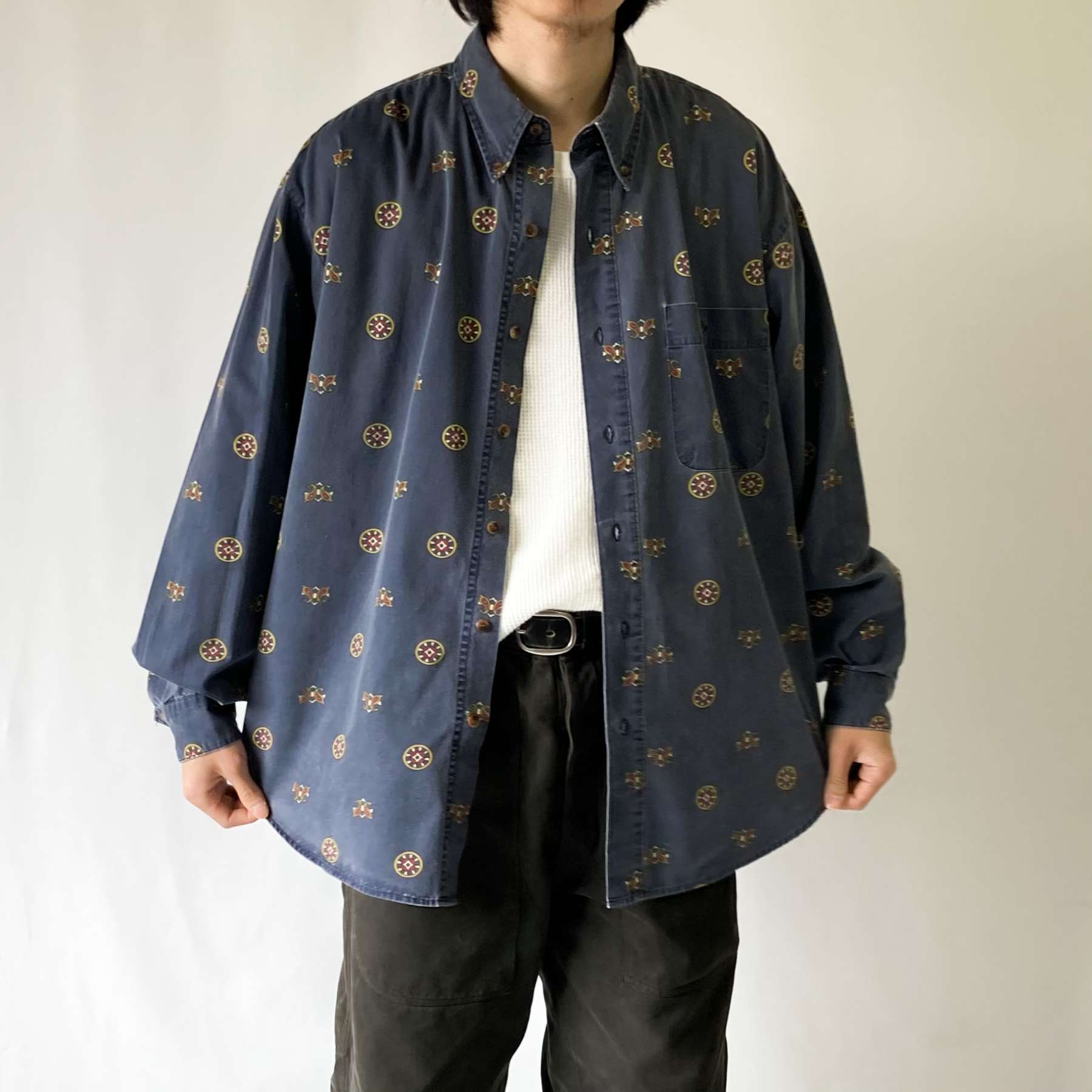 素敵でユニークな 90s Bugle Boy XL US ヴィンテージ ロンT ワン