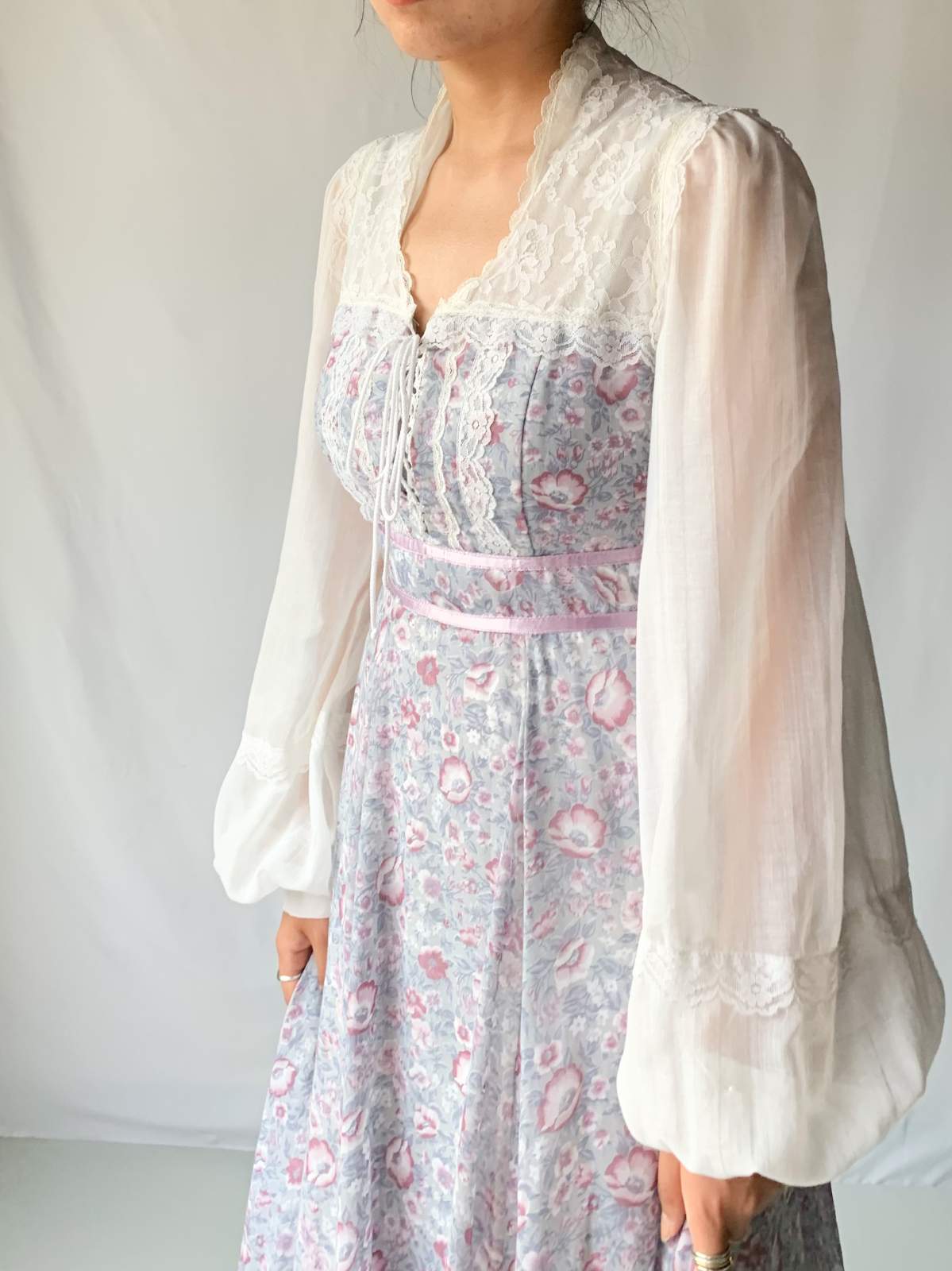 高評価の贈り物 古着 即購入可 花柄 vintage gunne sax ガニーサックス