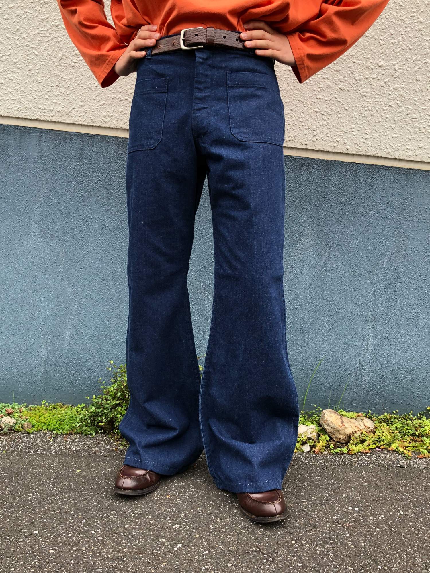 70s us navy denim sailor pants 巻きパンツデニムパンツ