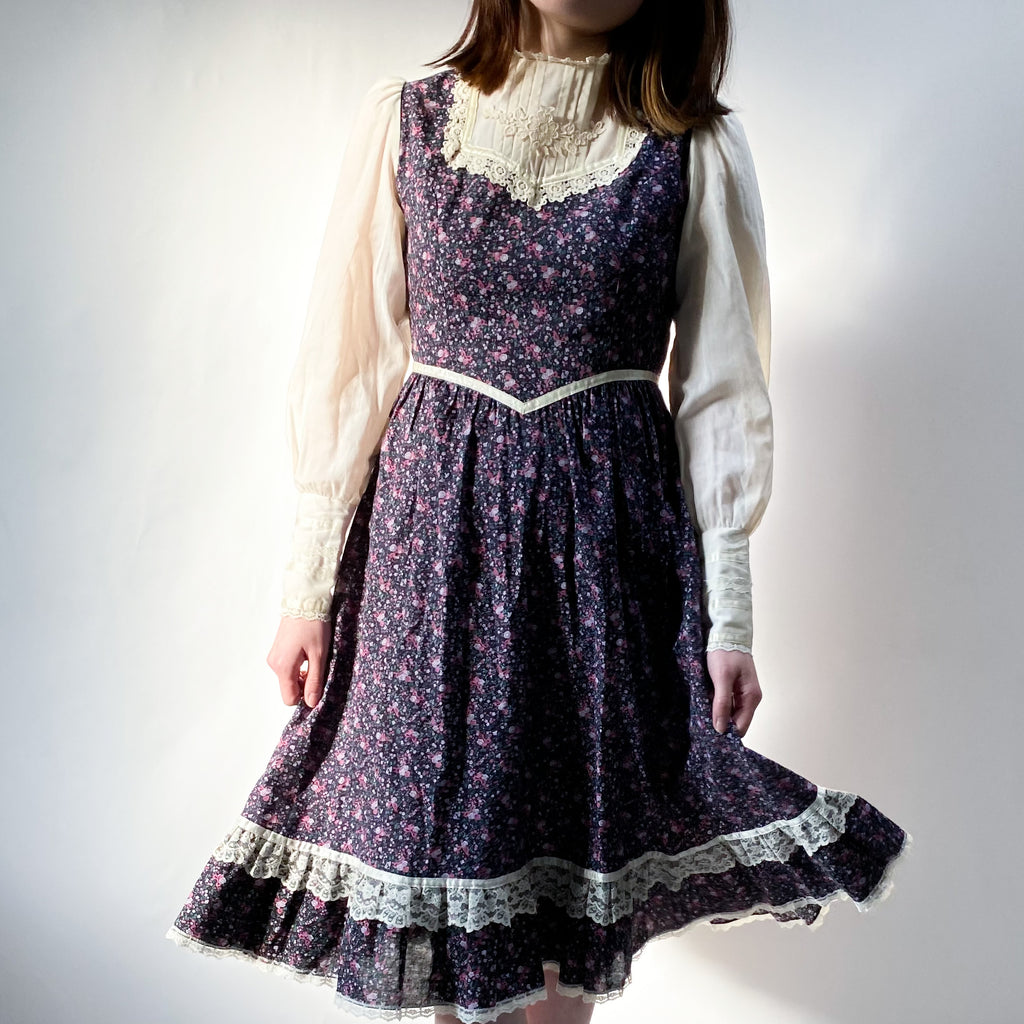 Gunne Sax, ガニーサックス 花柄ワンピース ロングワンピース