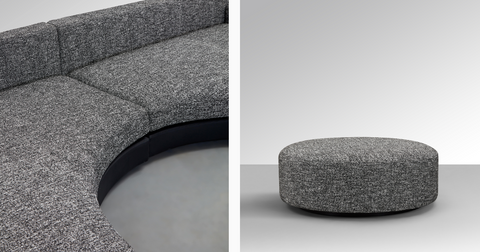 Moon Round Ottoman - Dual Colours Black/White