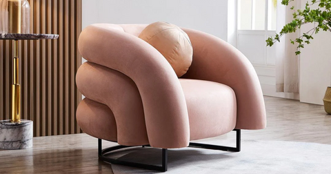 Wave Velvet Occasional Chair - Dusty Pink