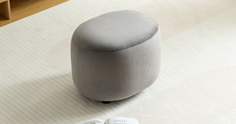 Curvo Velvet Oval Ottoman