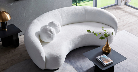 Curvo 3 Seater Boucle Sofa - Pure White | Limited Edition