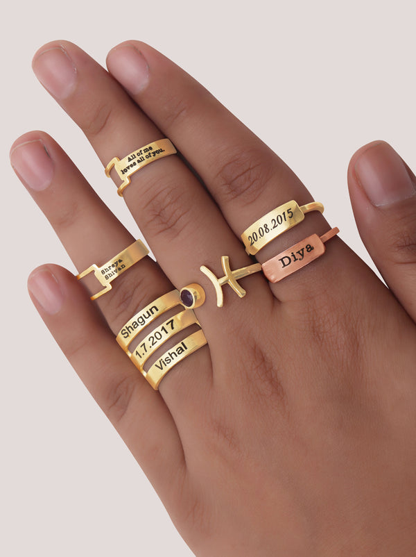 Personalized Infinity Name Ring