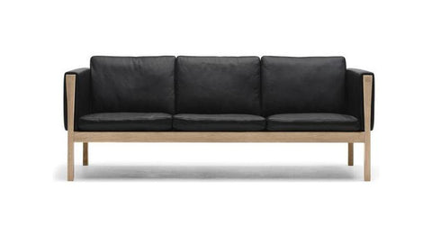 [product_category]-Carl Hansen Ch163 Sofa, Oiled Oak/Black Leather-Carl Hansen-CH163-thor301-oiledoak-CAR-1