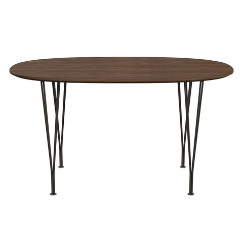 [product_category]-Fritz Hansen Superellipse Dining Table Brown Bronze/Walnut Veneer With Walnut Table Edge, 135x90 Cm-Fritz Hansen-B611-WAL001-WAL001-DBPC-FRI-1