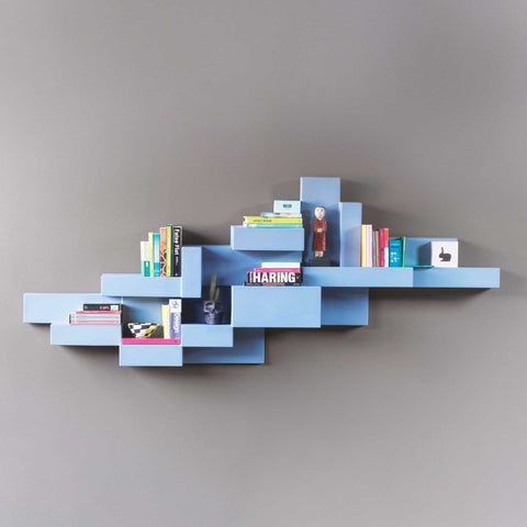 [product_category]-Qeeboo Primitive Bookcase By Studio Nucleo, Blue Avio-Qeeboo-8052049057363-44001BU-AV-QEE-2