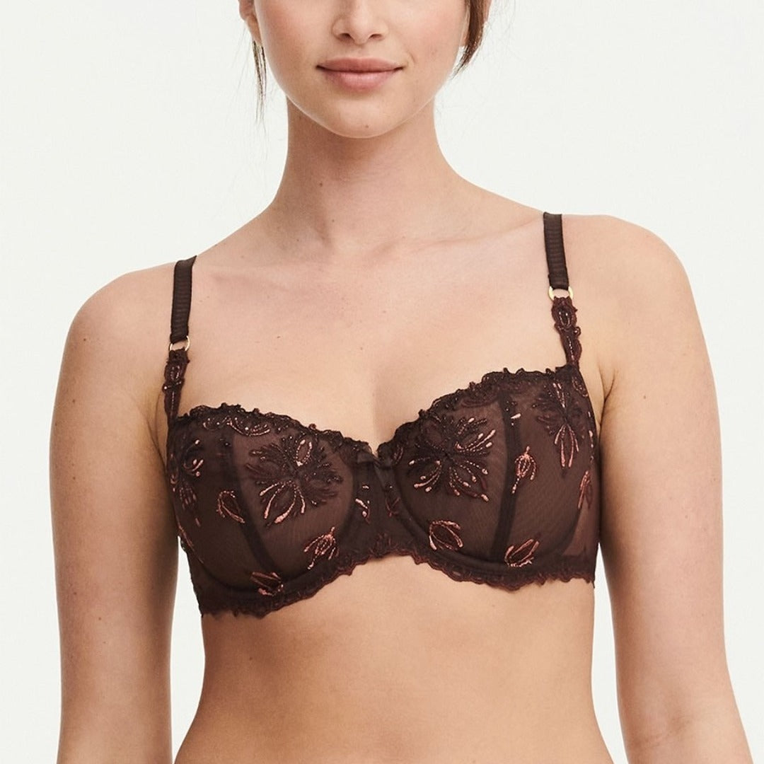 Peony Lace Full Cup Bra - Premium Support - Savvy Red