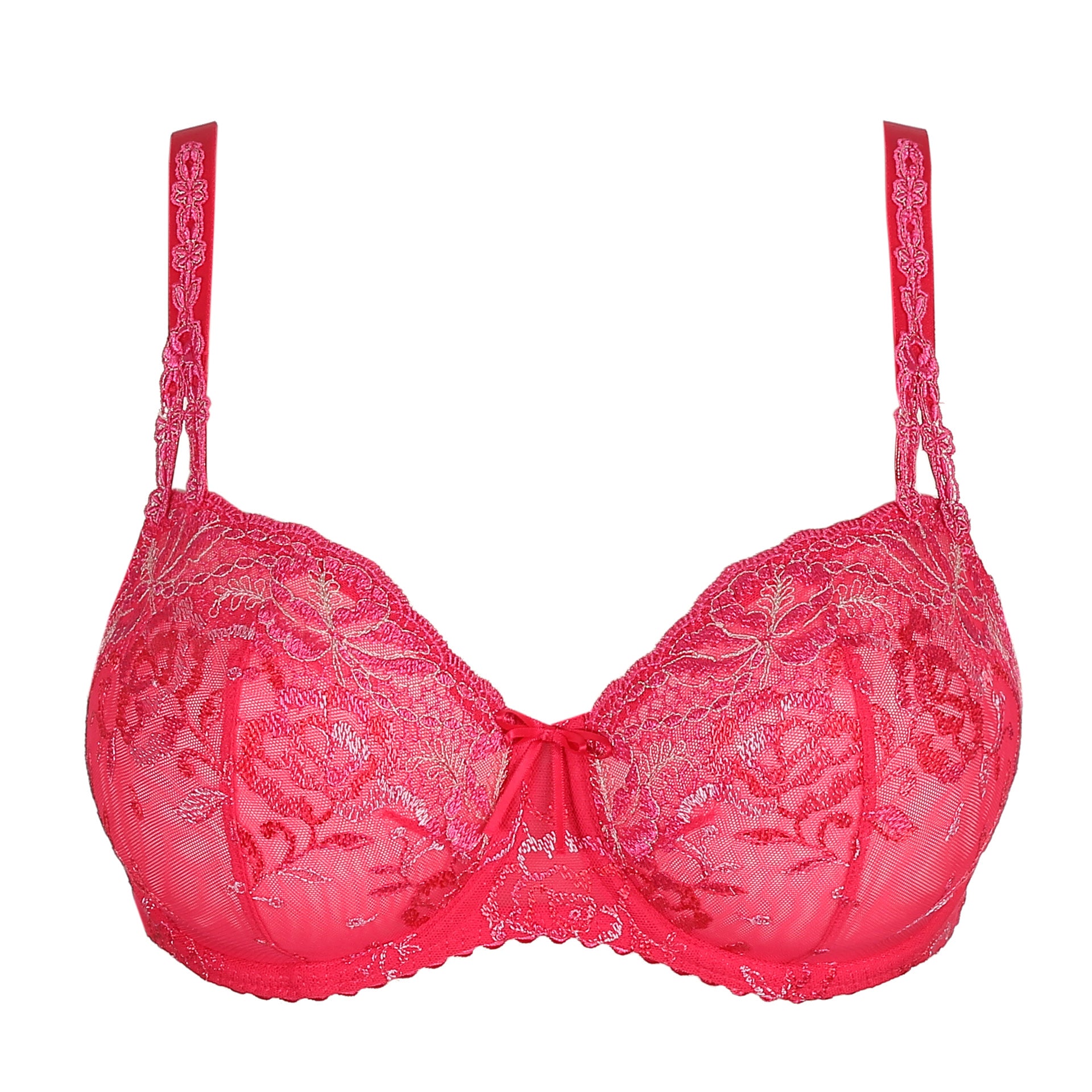 Semi Sheer Full Figure Bra Stefi L Crimson