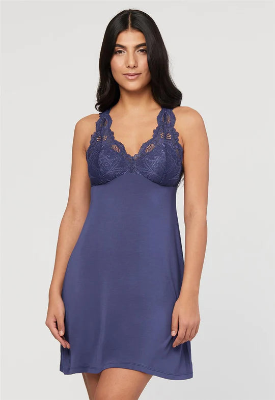 Montelle Bust Support Chemise in Gemstone Blue/Heaven FINAL SALE