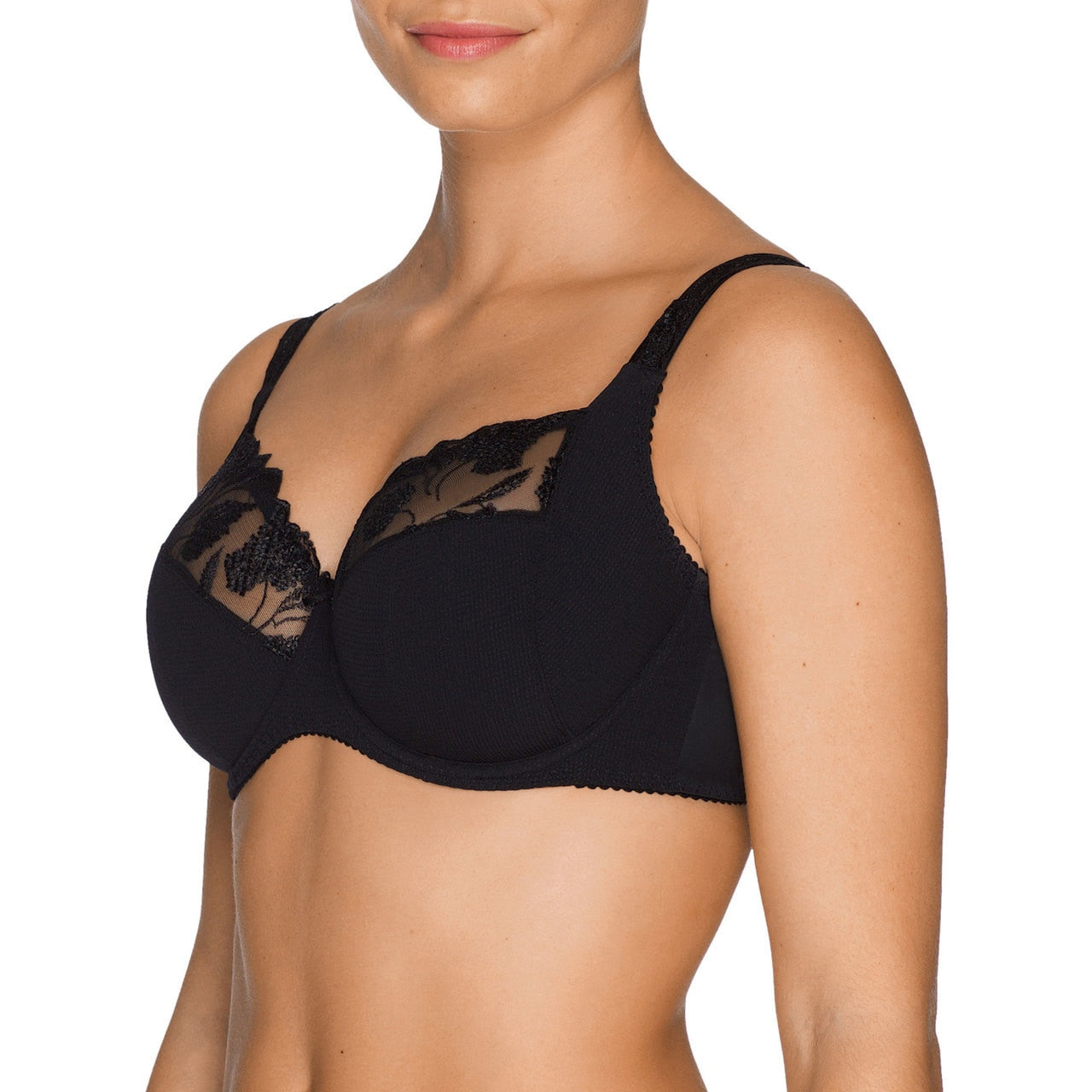 PrimaDonna Orlando Large Cups Full Cup Wire Bra in Charcoal Black | Black  Full Cup Primadonna Bra