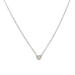 Diamond Solitaire Necklace in 18k solid gold – Vivien Frank Designs