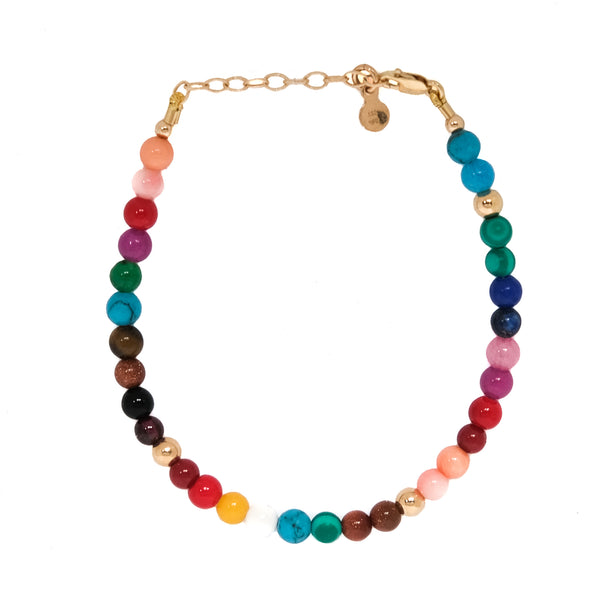 Gemstone bracelets with solid gold bead – MurrayandMe Jewellery