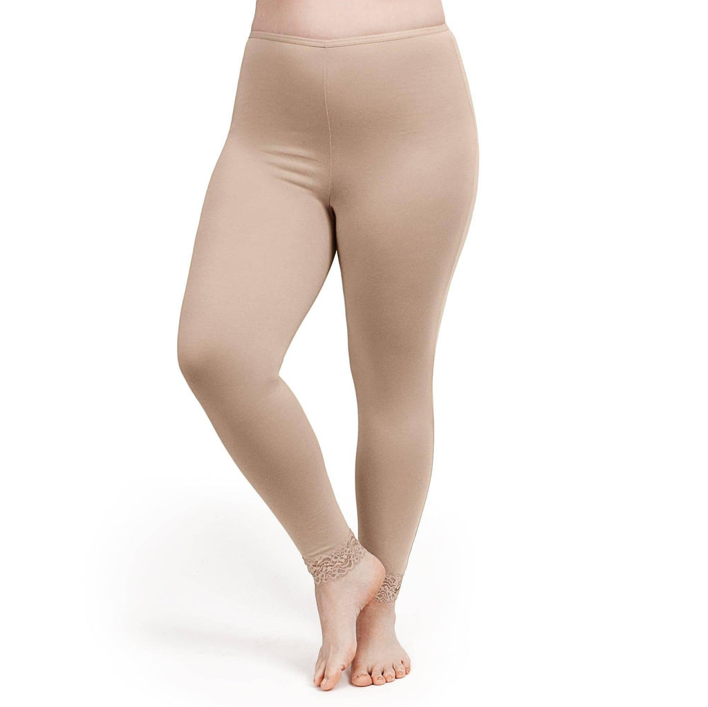  Long Underwear Pants Women plus Size Womens Sexy Lace Panties  Low Waist Briefs Leggings with Mesh Thighs Beige : Sports & Outdoors
