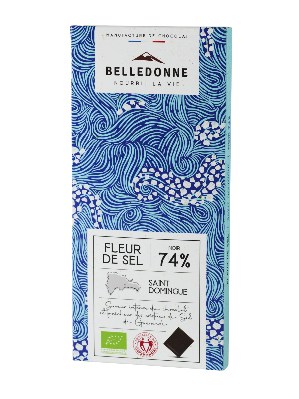 Chocolat bio 74% fourré crème café Belledonne (100g) - Oclico