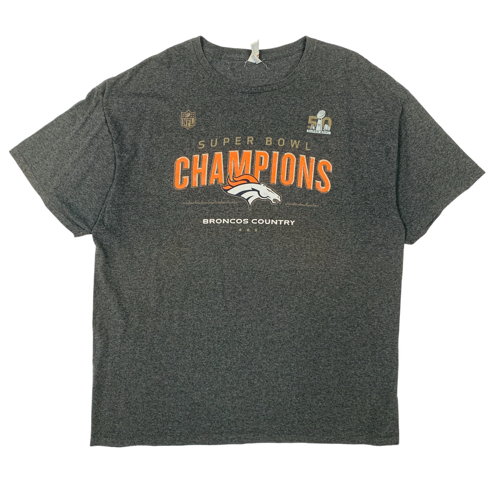 Denver Broncos Super Bowl 50 Champion L/S T-Shirt Size: XX-Large Gray