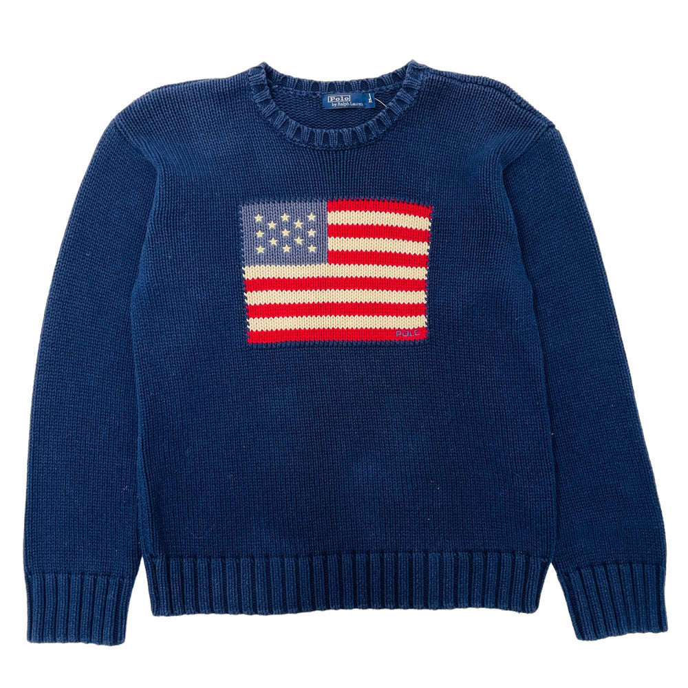 Ralph Lauren Flag Knitted Jumper - Medium – The Vintage Store