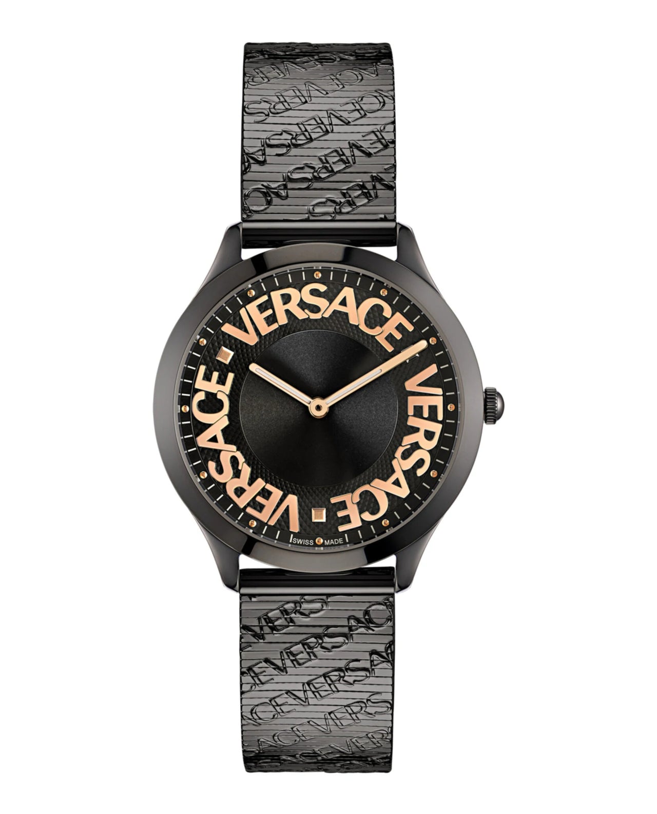 Versace Greca Black Dial & Gold-Tone Bracelet Watch