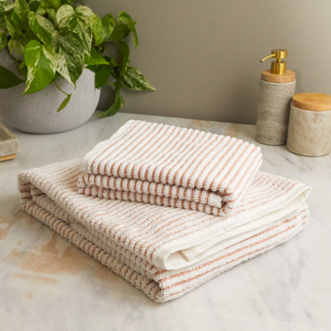 Pink Bath Towels from Waffle Weave Linen