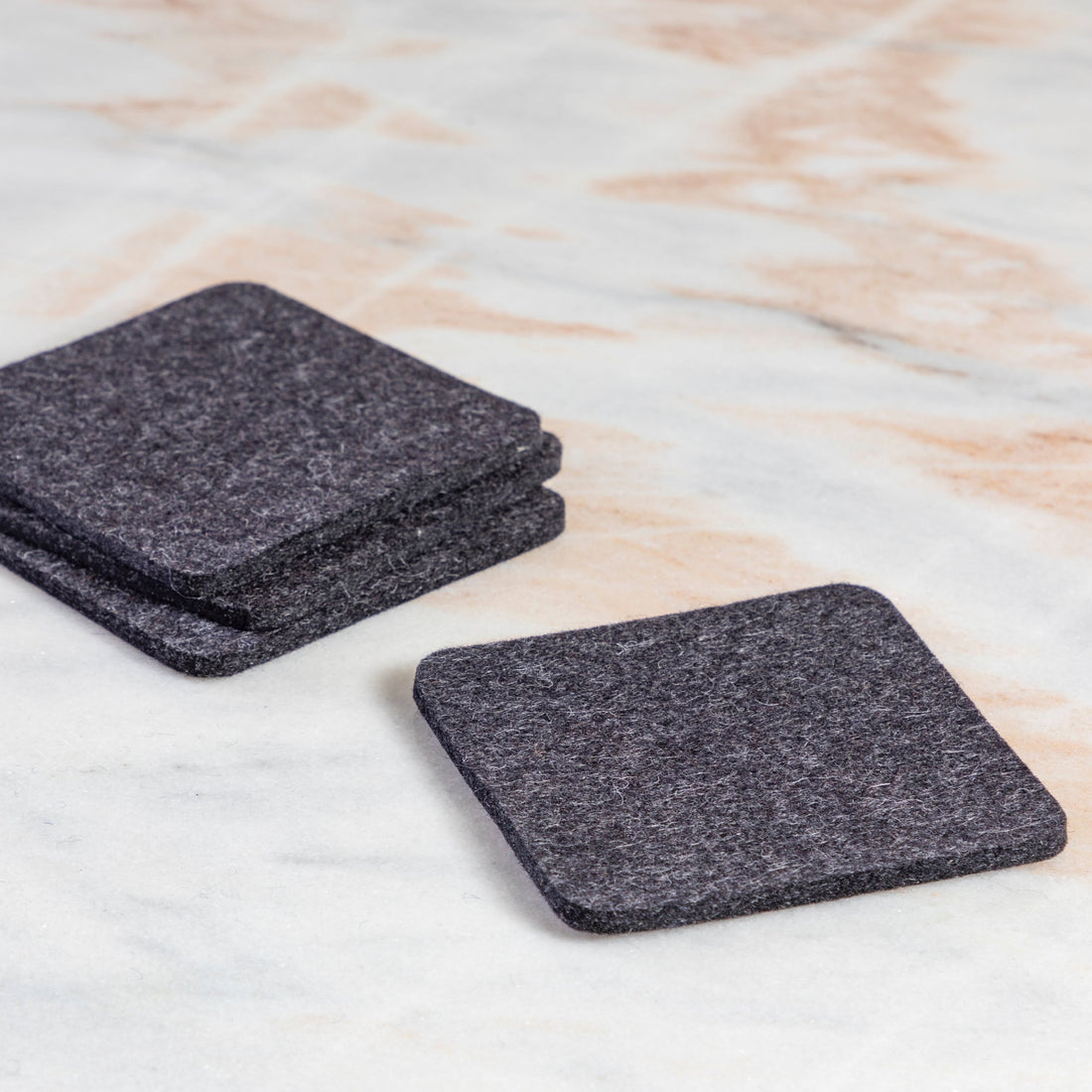 Square Felt Coaster · Black · Mix & Match from 19 Colors + 3