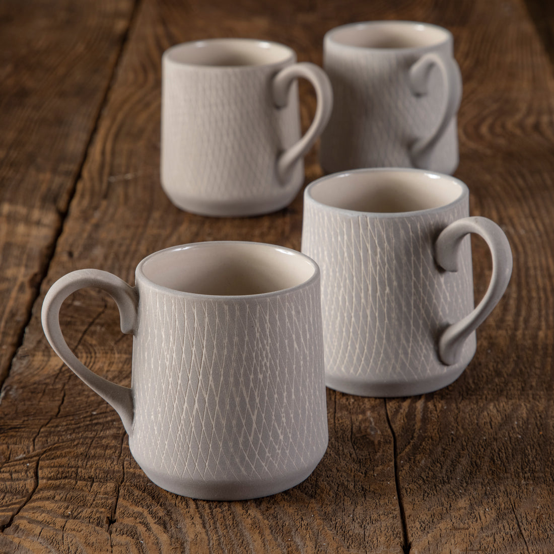 Jade Crosshatch Espresso Cups, Set of 4