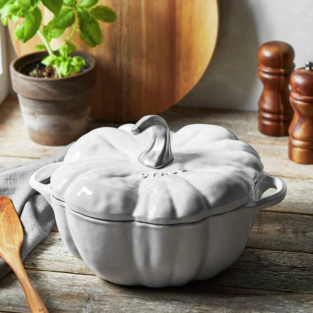 Staub Cast Iron Pumpkin Cocotte, 5QT, White or Burnt Orange on Food52