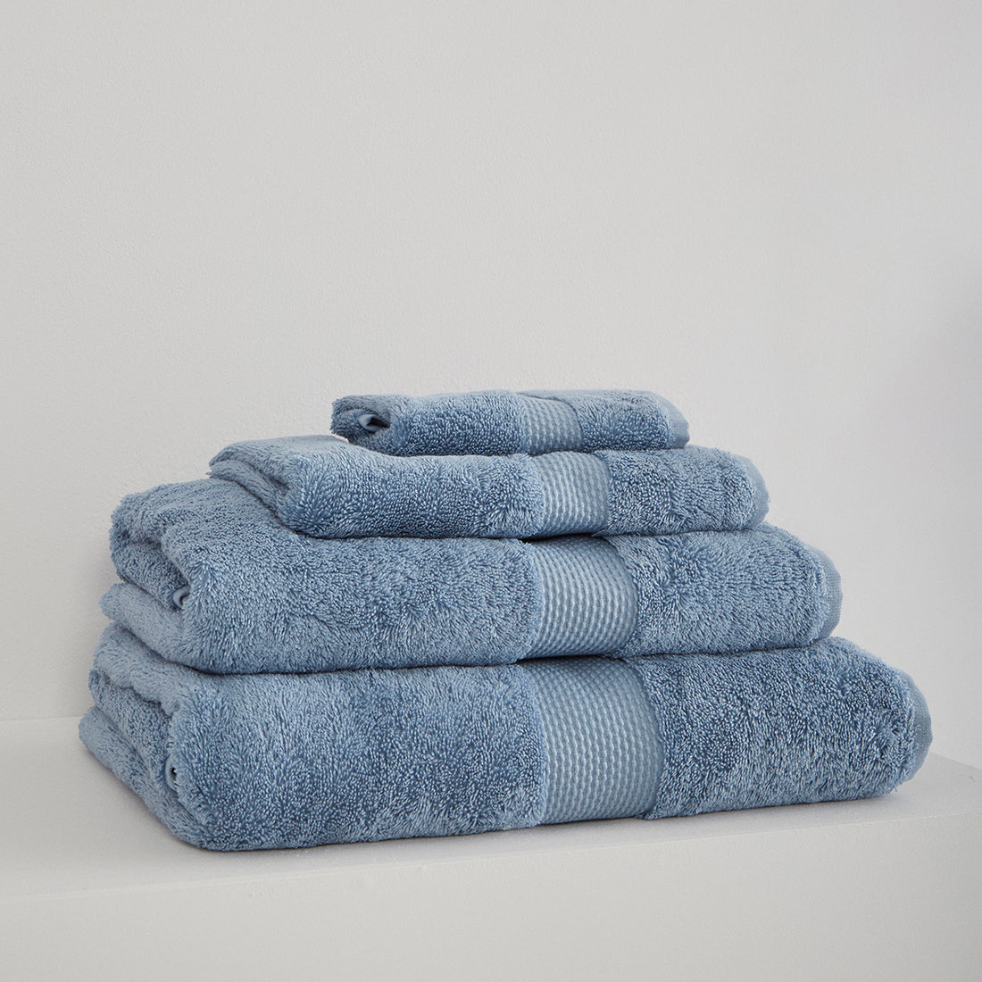 Terry Cotton Bath Towel Sheet, Set of 4, Nautical Teal