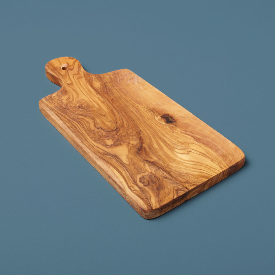 Cara Modern Classic Brown Wood White Handle Rectangular Cutting Board -  Small
