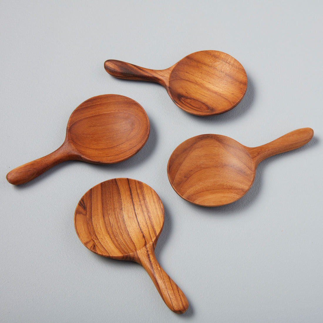 Set of 6 pieces (no marking) Teak Wooden Measuring Spoons, this rustic set  made from eco friendly Teak Wood