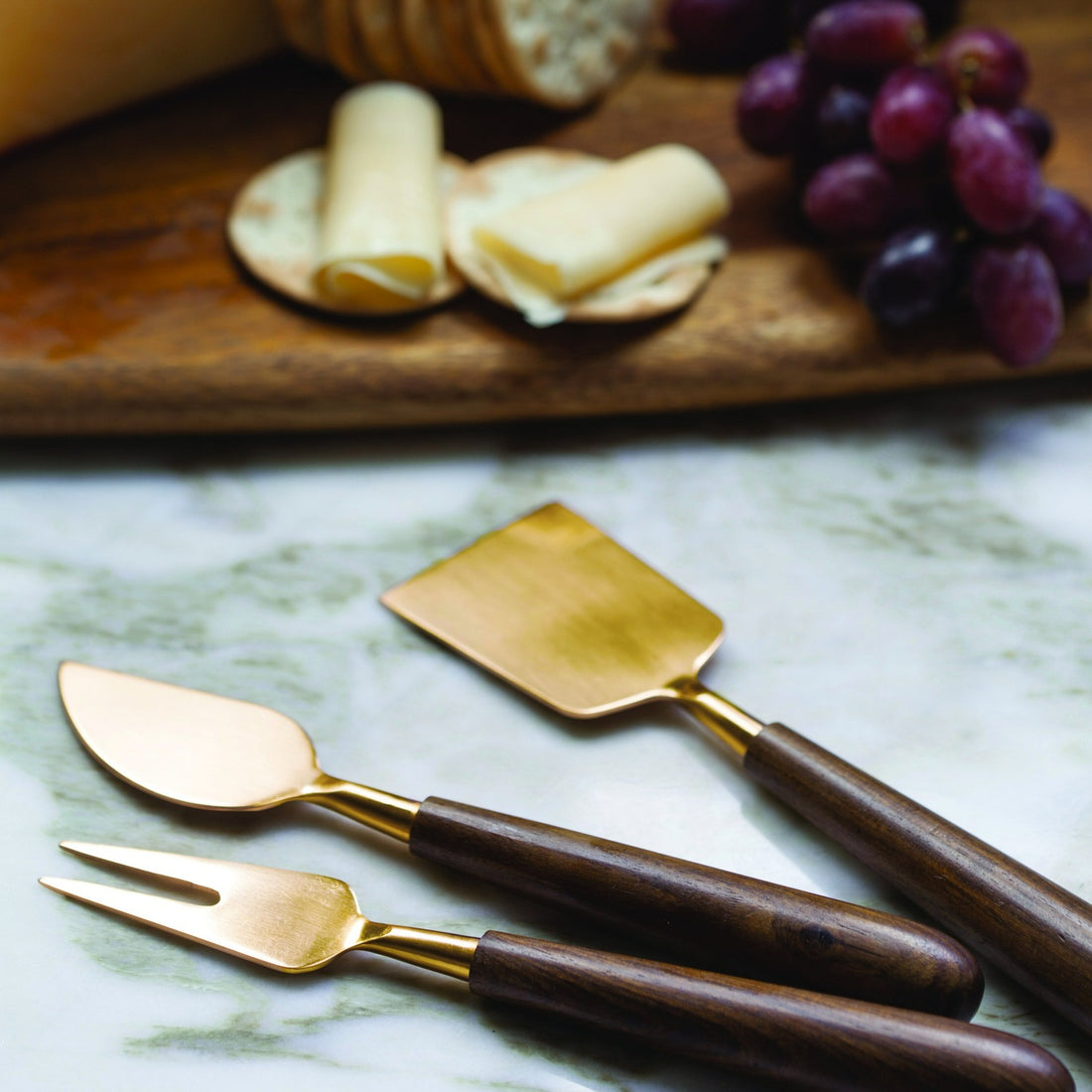 Black & Gold Cheese Knife Set of 3