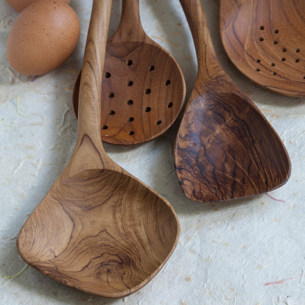 Teak Strainer Spoon