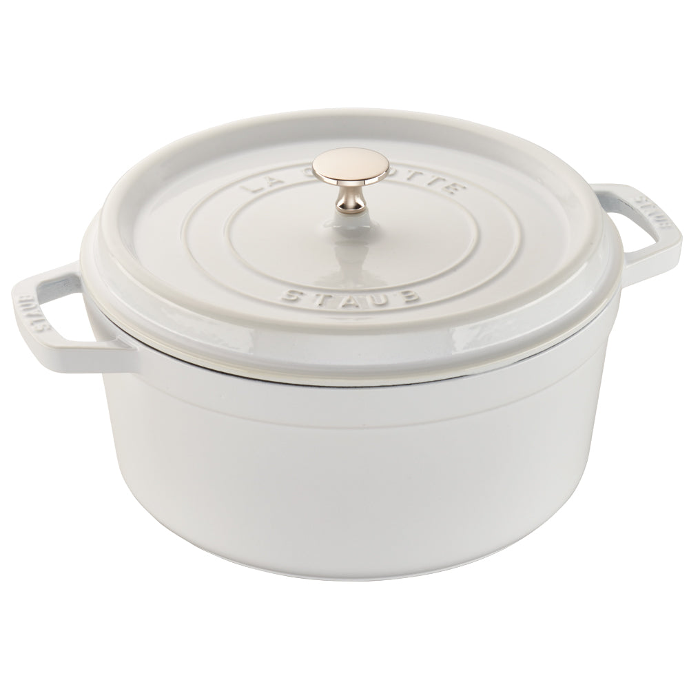 Staub Cast Iron 4-qt Round Cocotte - White Truffle, 4-qt - City Market