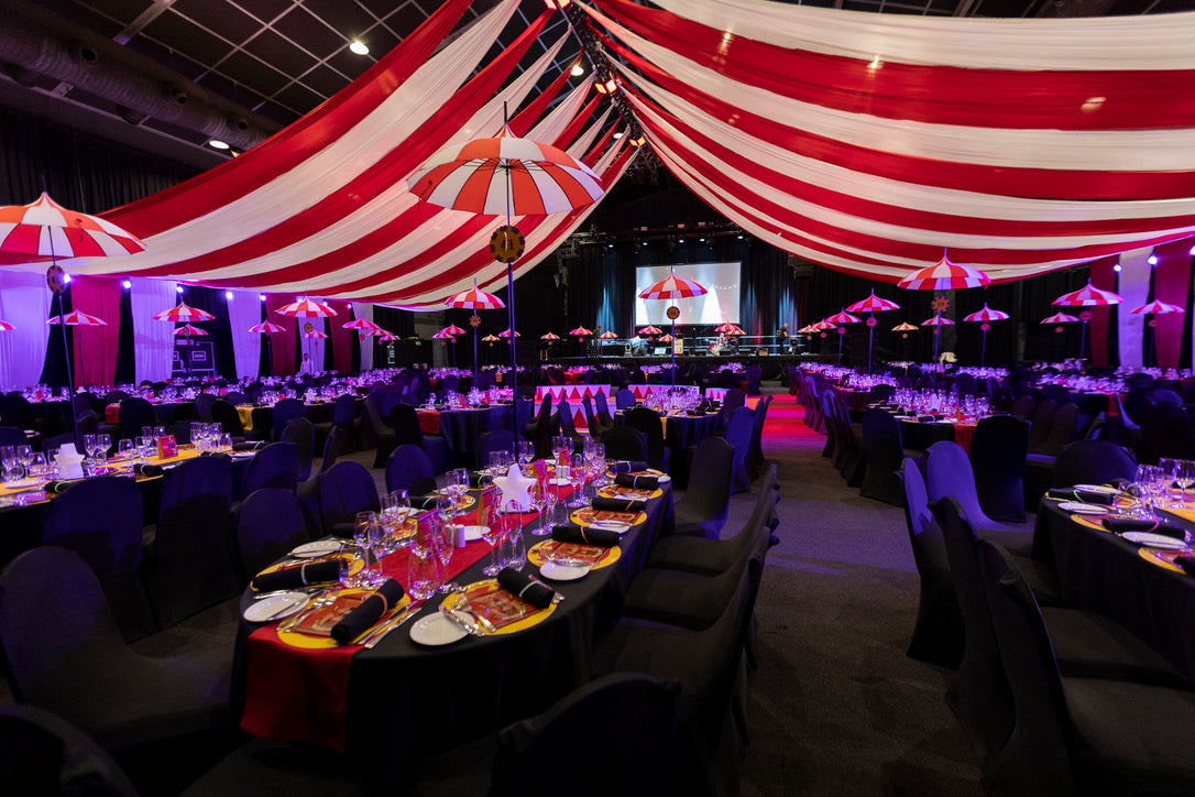 Circus ceiling drapes Luna Park Sydney Big Top